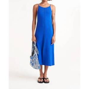 NEW COMPANIA FANTASTICA knit midi dress in blue